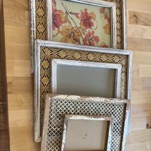 Rustic White and Gold Picture Frame Set